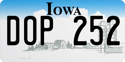 IA license plate DOP252
