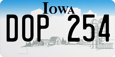 IA license plate DOP254