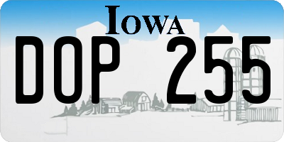 IA license plate DOP255