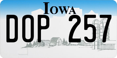 IA license plate DOP257