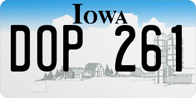 IA license plate DOP261