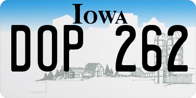 IA license plate DOP262