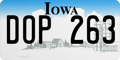 IA license plate DOP263