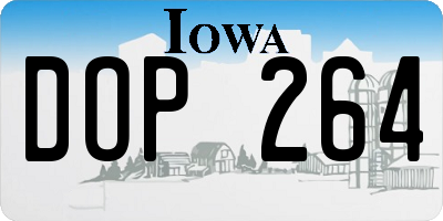 IA license plate DOP264