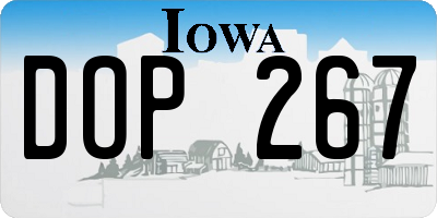 IA license plate DOP267