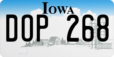 IA license plate DOP268
