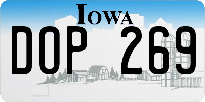 IA license plate DOP269