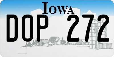 IA license plate DOP272