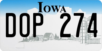 IA license plate DOP274