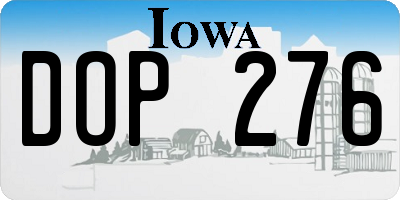 IA license plate DOP276