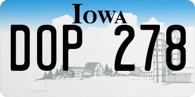 IA license plate DOP278