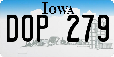 IA license plate DOP279