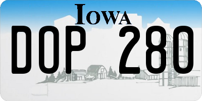 IA license plate DOP280