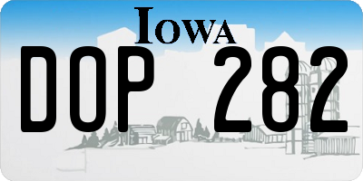 IA license plate DOP282