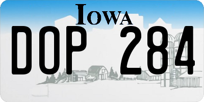 IA license plate DOP284