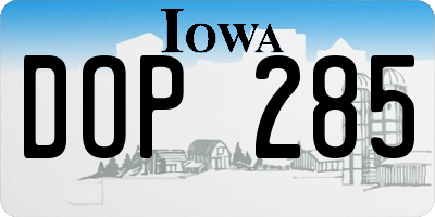 IA license plate DOP285