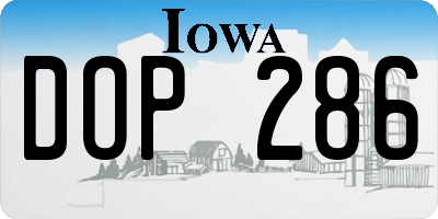 IA license plate DOP286
