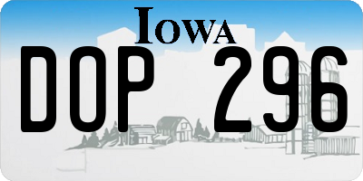 IA license plate DOP296