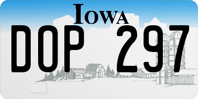 IA license plate DOP297