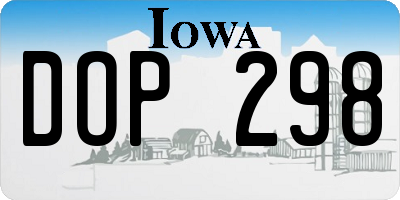 IA license plate DOP298