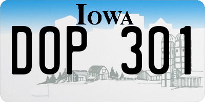 IA license plate DOP301