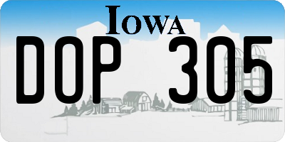 IA license plate DOP305