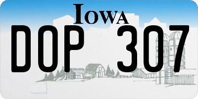 IA license plate DOP307