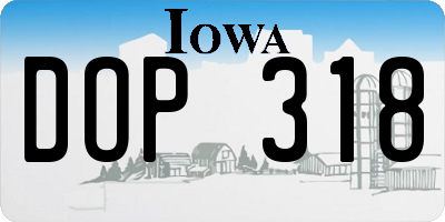 IA license plate DOP318