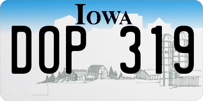 IA license plate DOP319