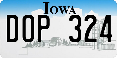 IA license plate DOP324
