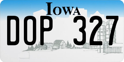 IA license plate DOP327