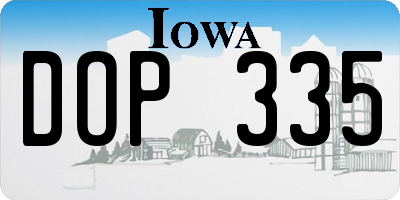 IA license plate DOP335