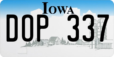 IA license plate DOP337