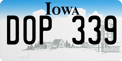 IA license plate DOP339