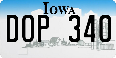 IA license plate DOP340