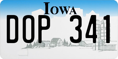 IA license plate DOP341