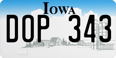 IA license plate DOP343