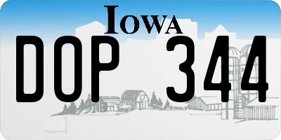 IA license plate DOP344