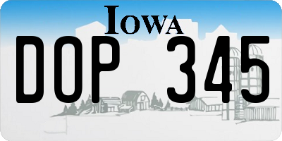IA license plate DOP345