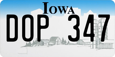 IA license plate DOP347