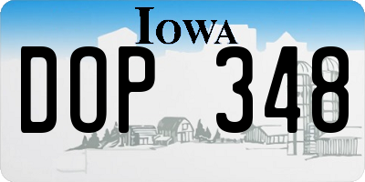IA license plate DOP348