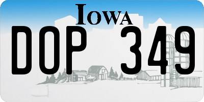 IA license plate DOP349