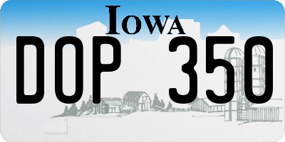 IA license plate DOP350