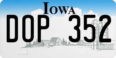 IA license plate DOP352