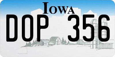IA license plate DOP356