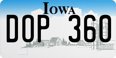 IA license plate DOP360