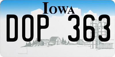 IA license plate DOP363