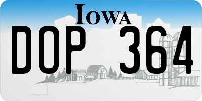 IA license plate DOP364