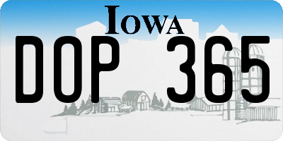 IA license plate DOP365