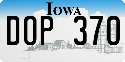 IA license plate DOP370